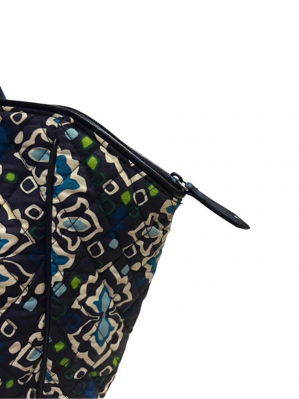 Vera Bradley Signature Print Trapeze Tote/Satchel  - Ink Blue - Picture 5 of 9